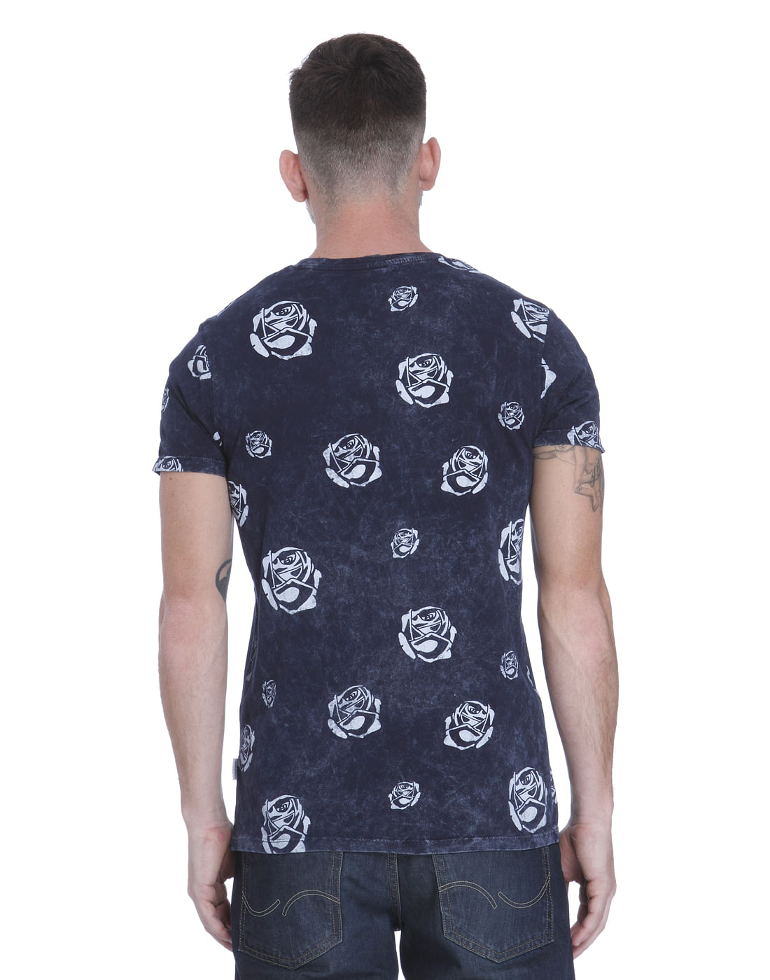 Blue Graphic Print Crew Neck T-shirt
