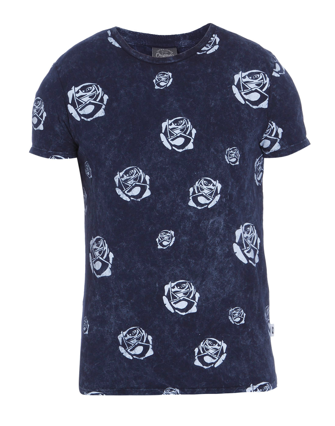 Blue Graphic Print Crew Neck T-shirt