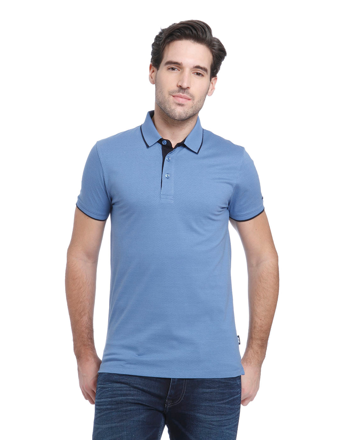 Blue Polo Neck T-shirt
