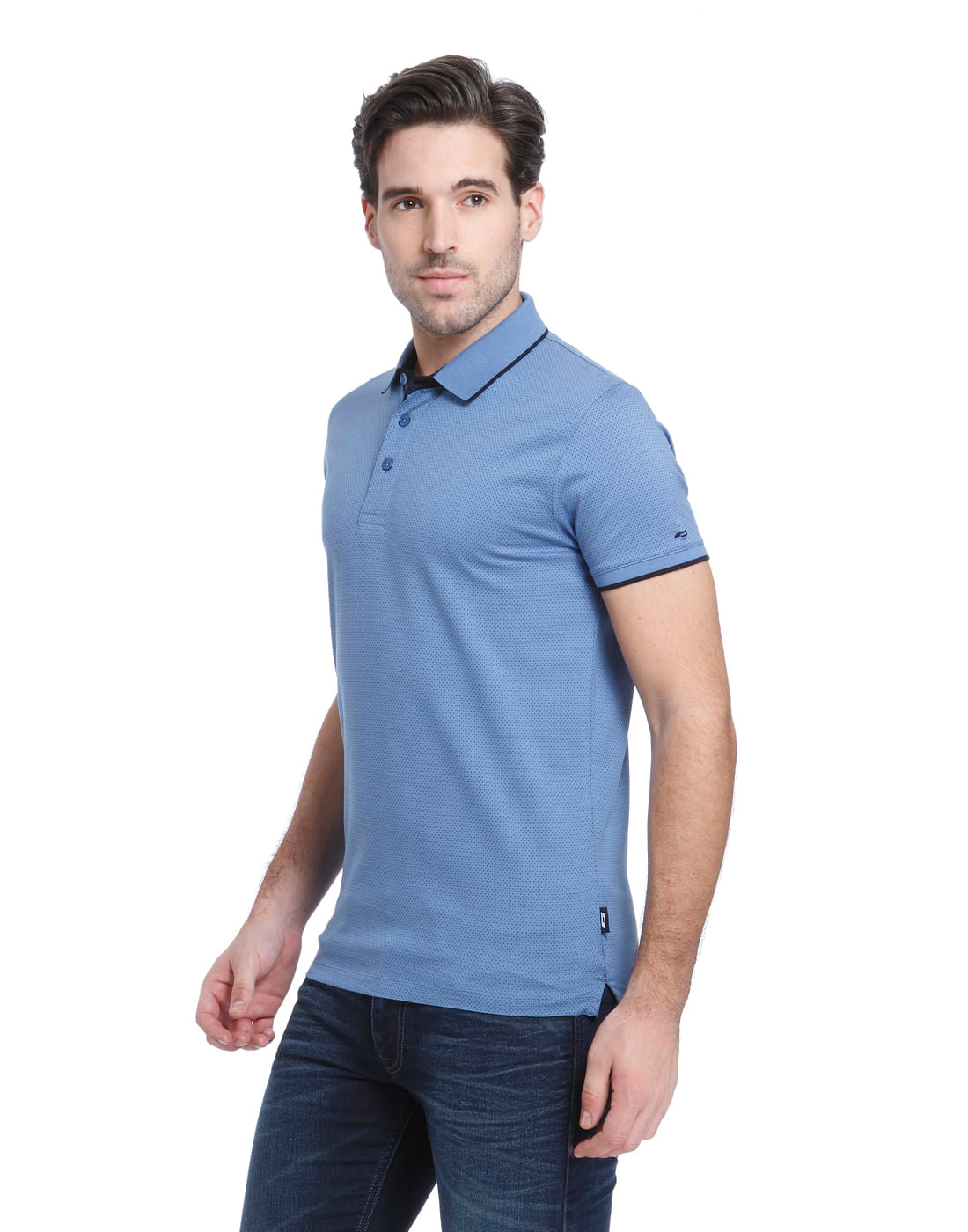 Blue Polo Neck T-shirt
