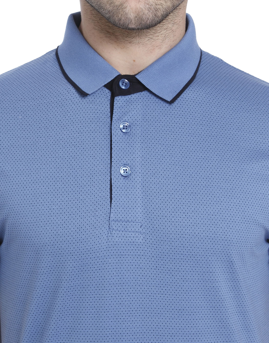 Blue Polo Neck T-shirt