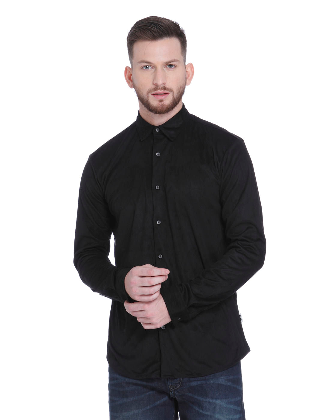 Black Full Sleeves Shirt - S