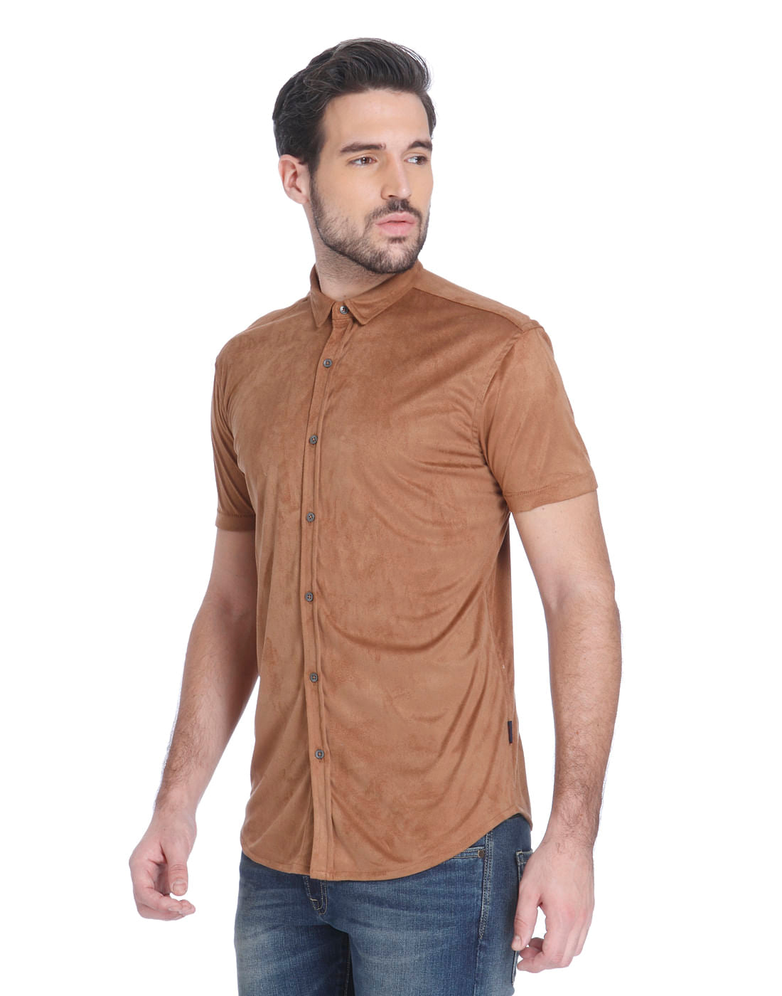 Brown Short Sleeves Shirt