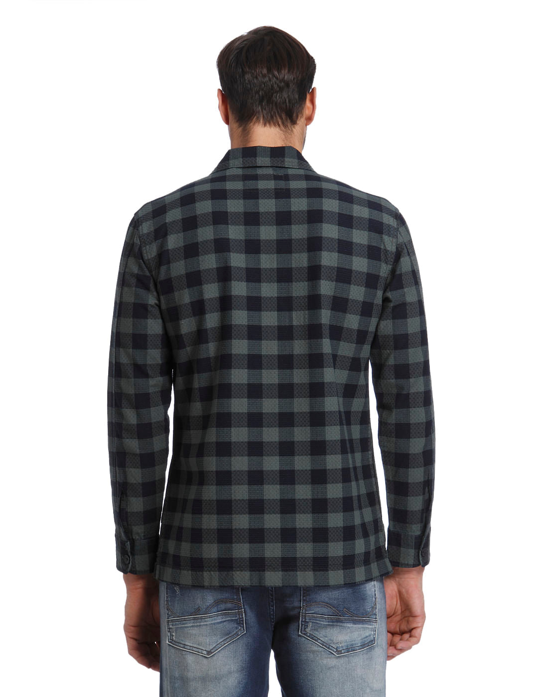 Green Check Print Full Sleeves Shirt