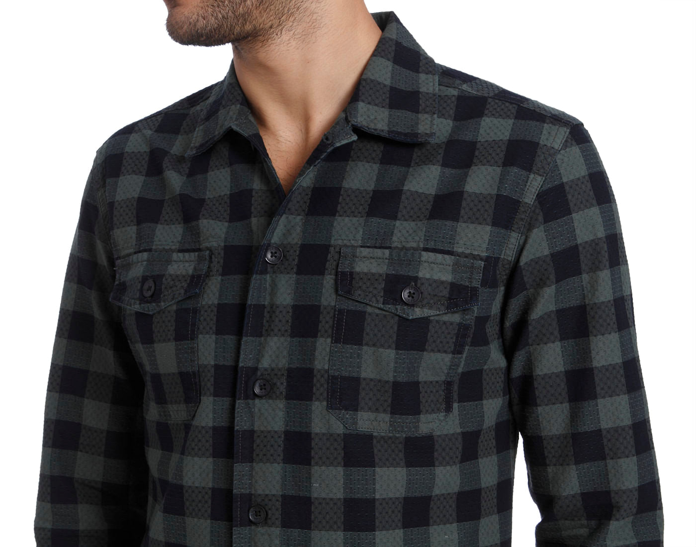 Green Check Print Full Sleeves Shirt