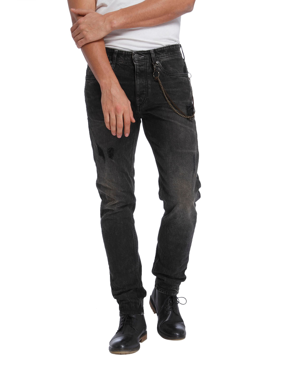 Dark Grey Mid Rise Erik Anti-Fit Jeans - 28/32