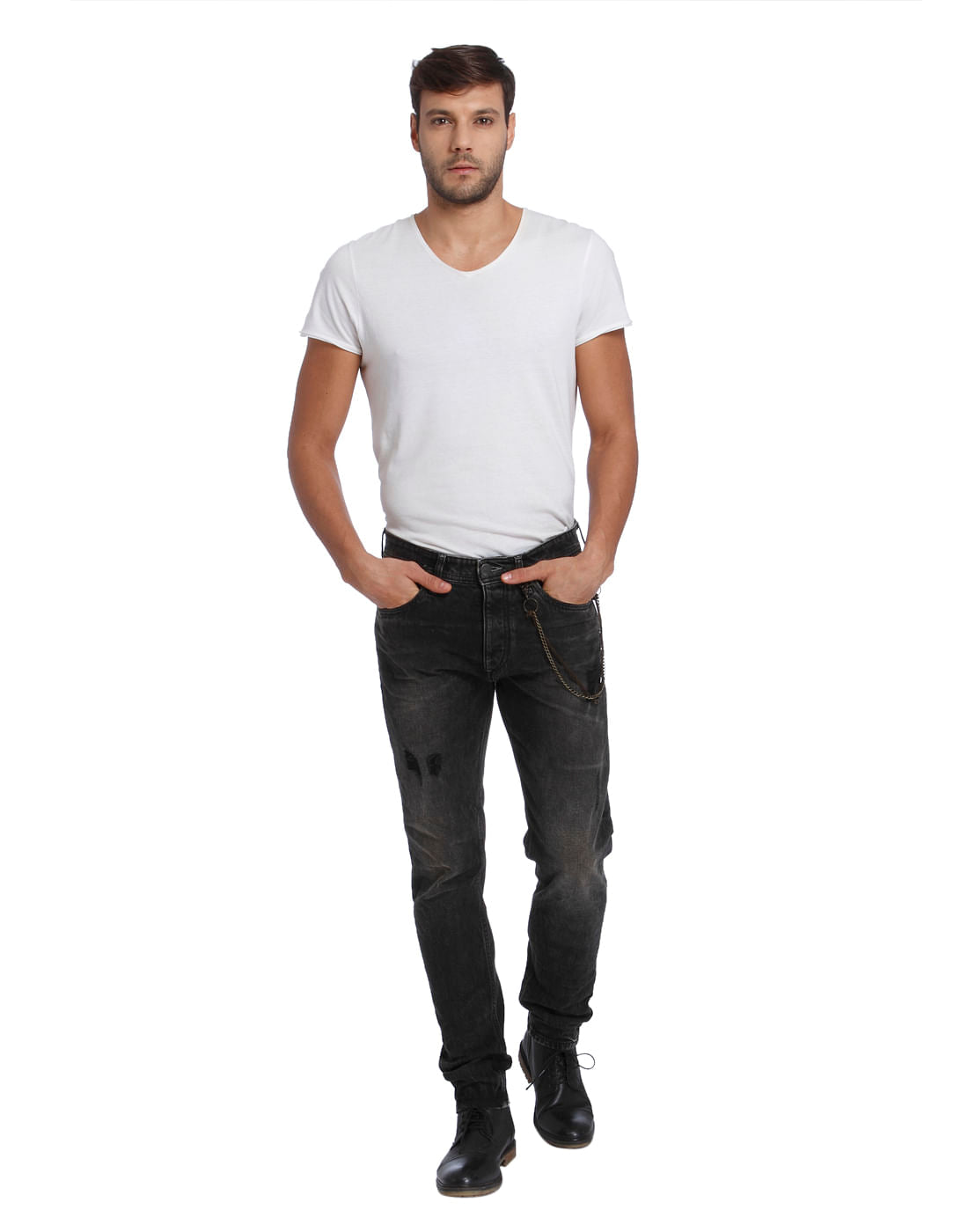 Dark Grey Mid Rise Erik Anti-Fit Jeans