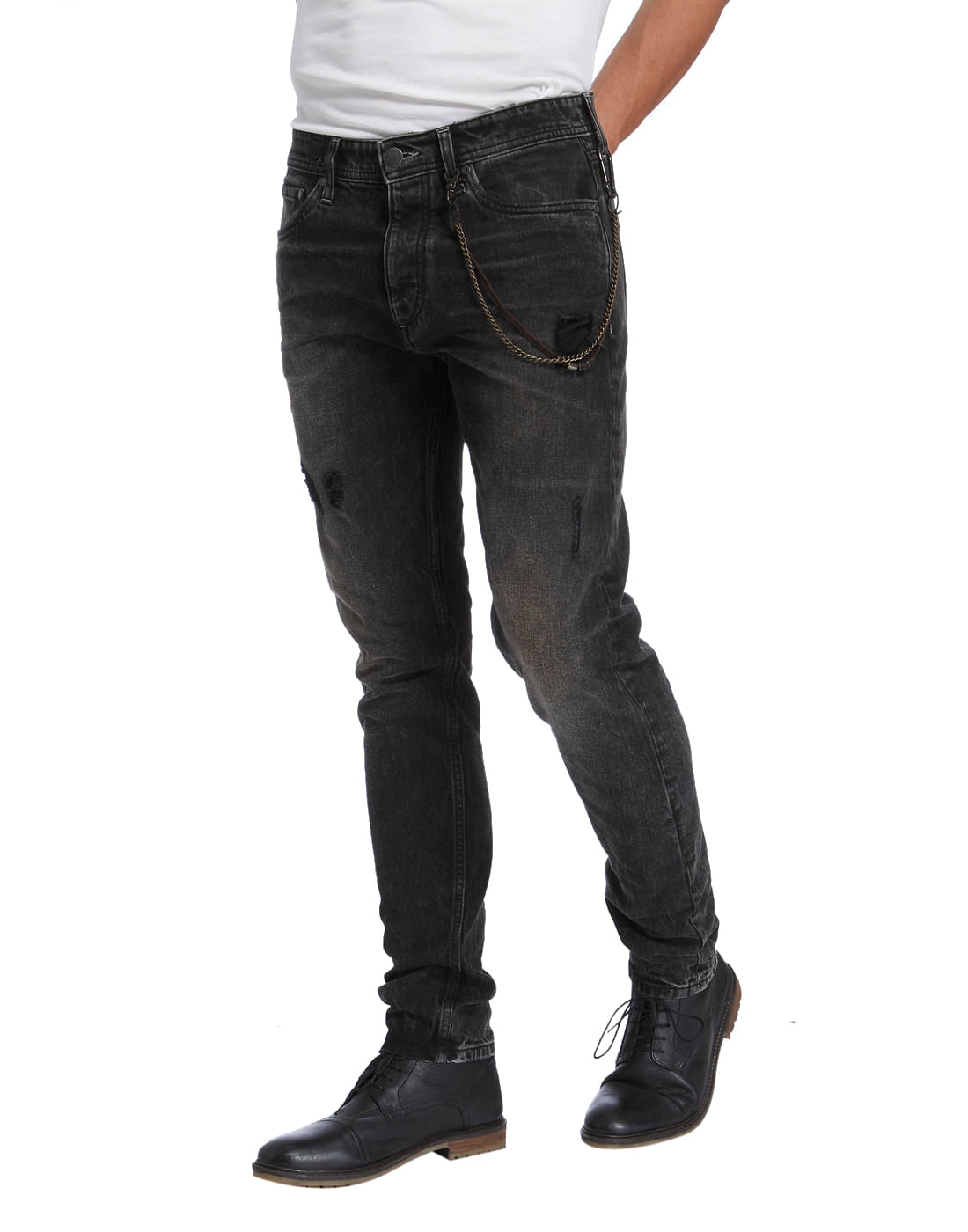 Dark Grey Mid Rise Erik Anti-Fit Jeans