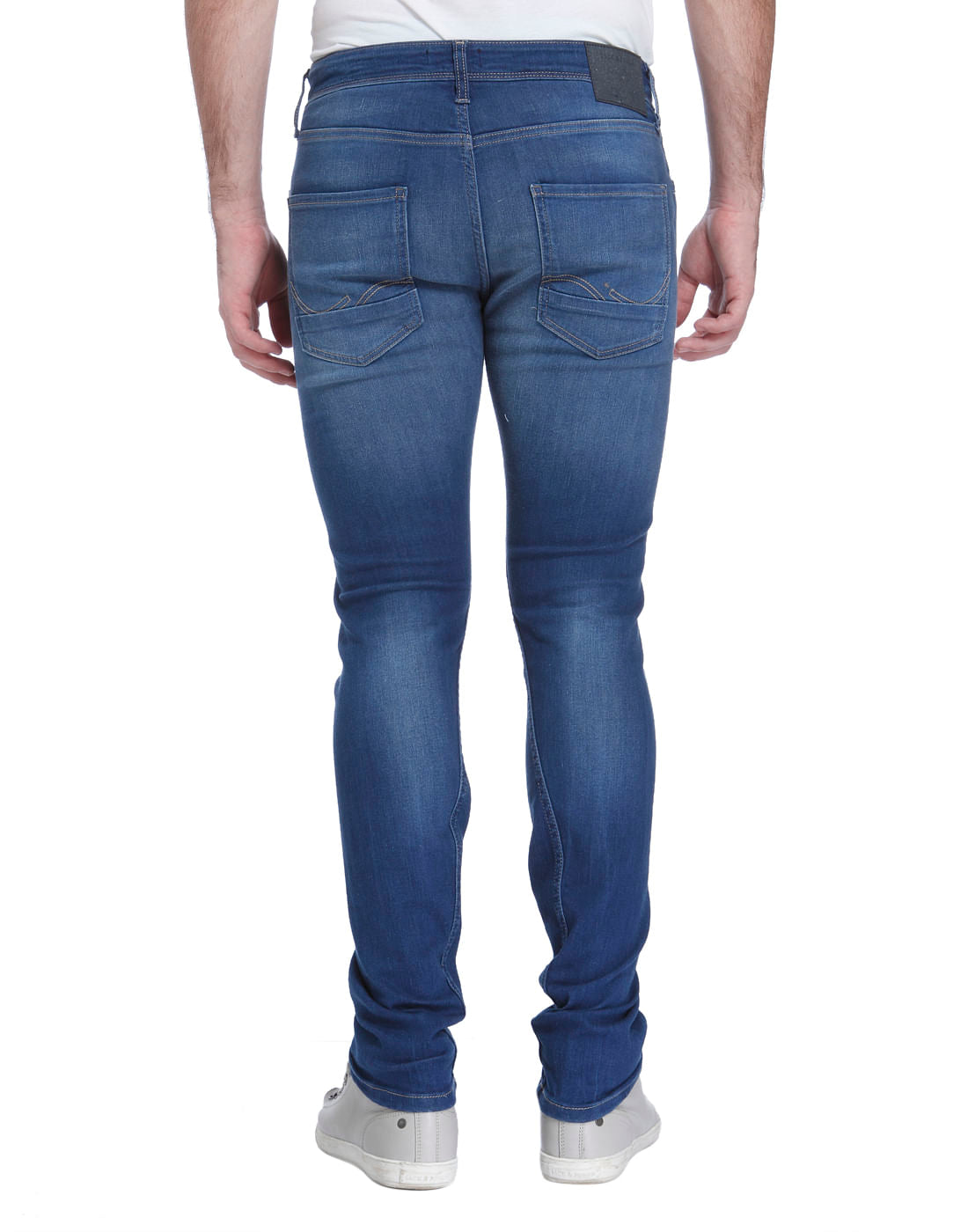 Blue Mid Rise Ben Washed Skinny Jeans
