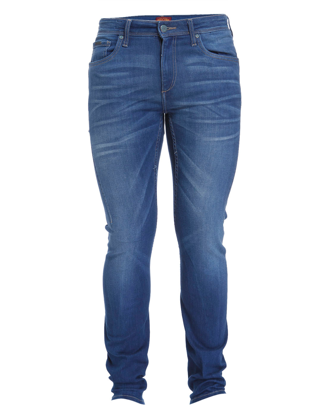 Blue Mid Rise Ben Washed Skinny Jeans