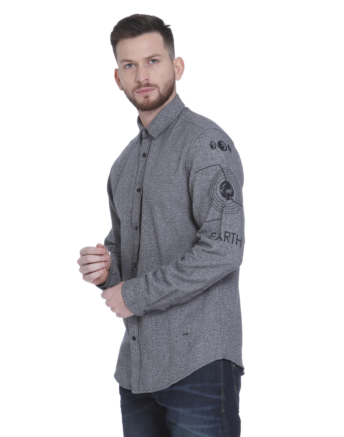 Grey Full Sleeves Shirt