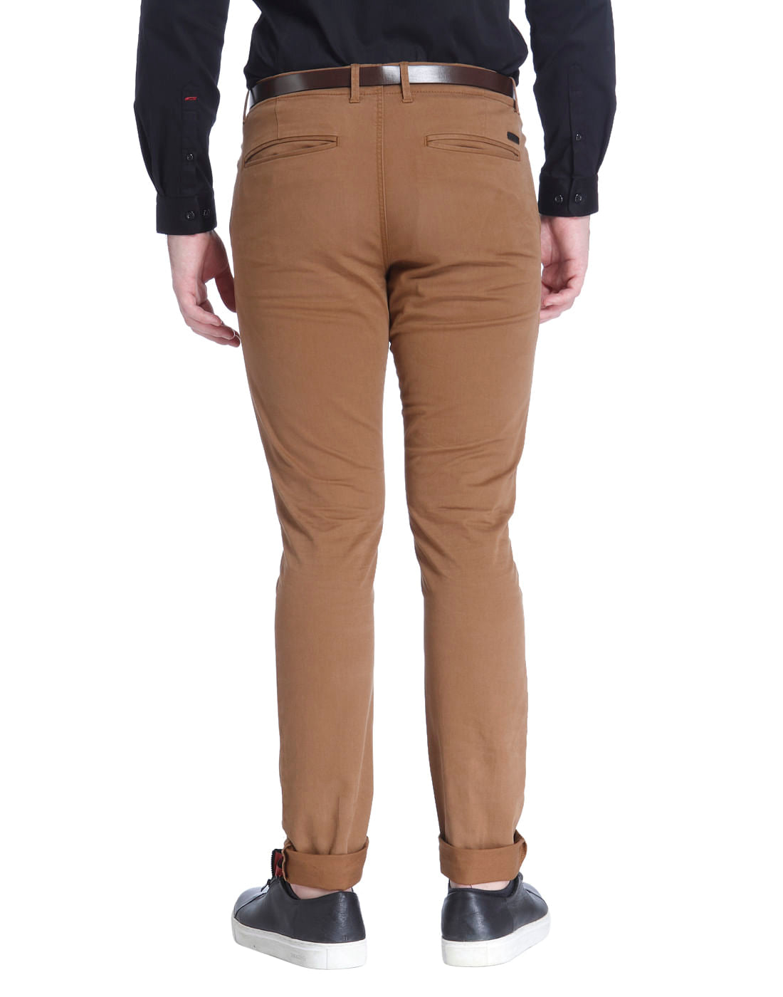 Brown Mid Rise Slim Fit Pants