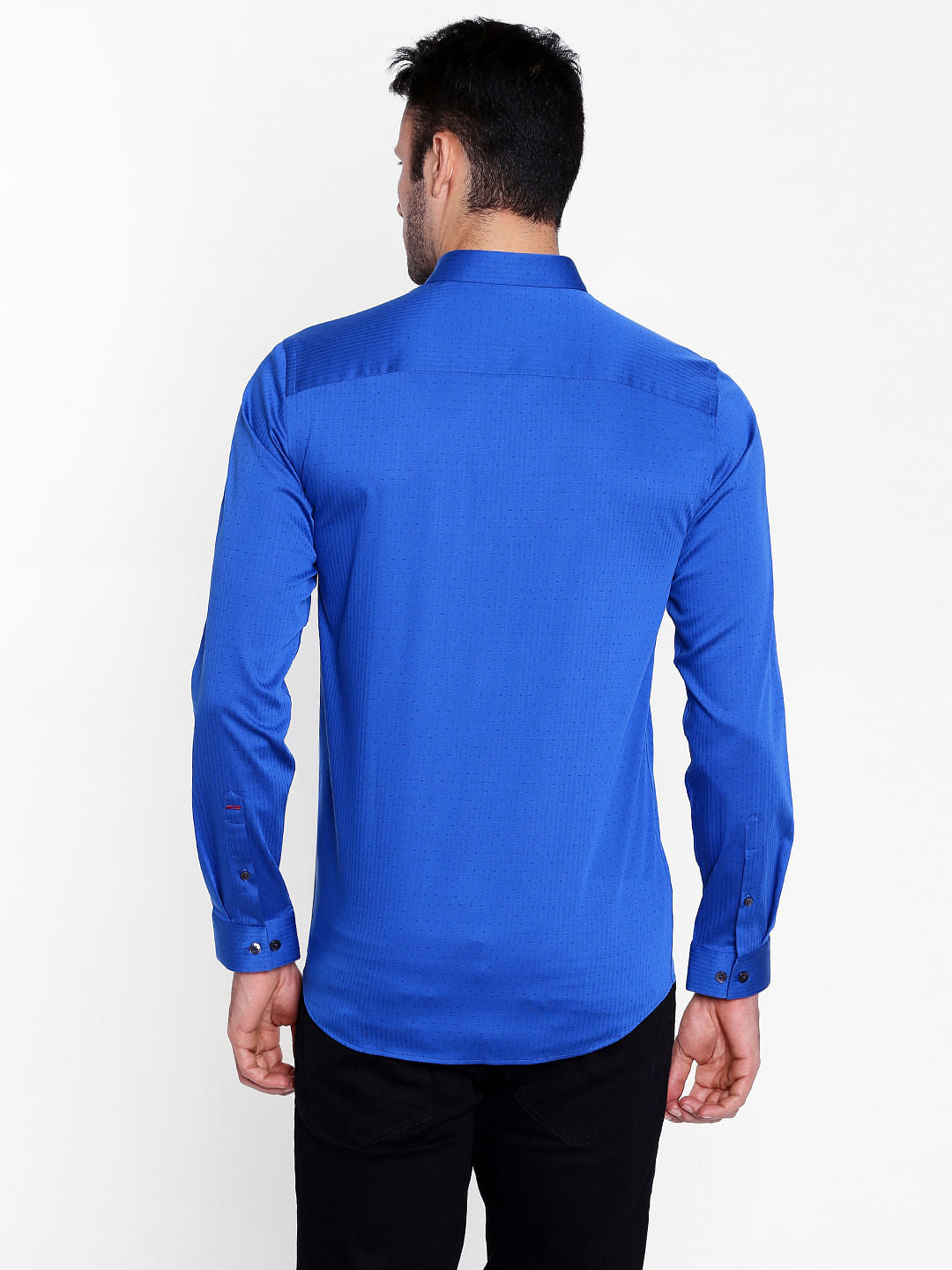 Blue Dobby Full Sleeves Shirt