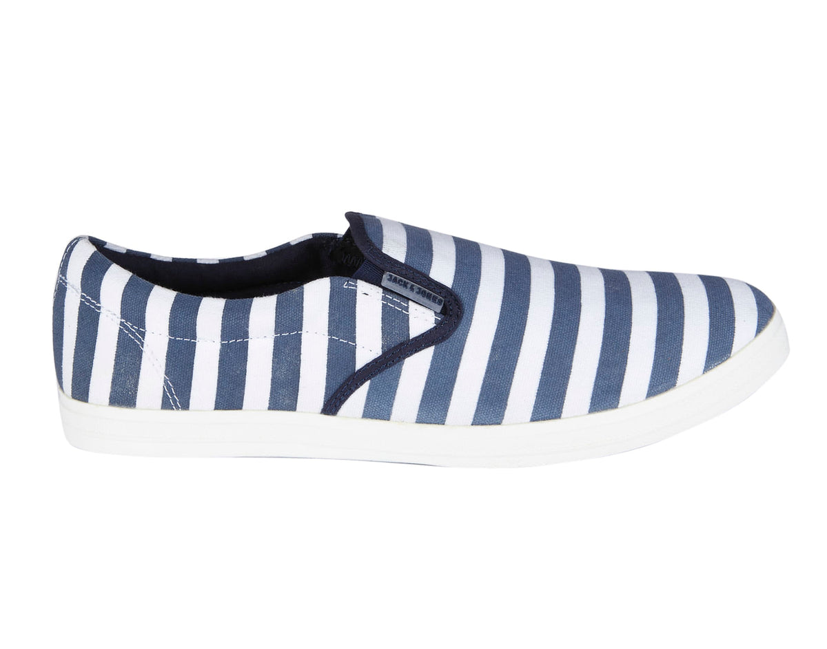 Blue Striped Slip Ons - 6
