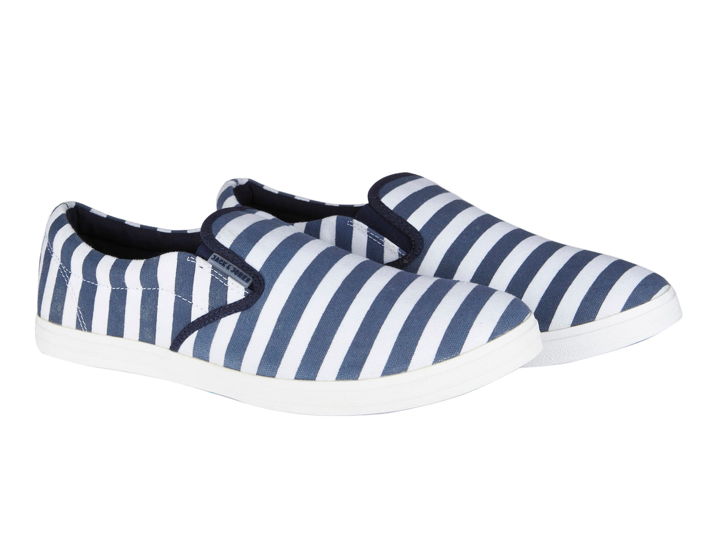 Blue Striped Slip Ons