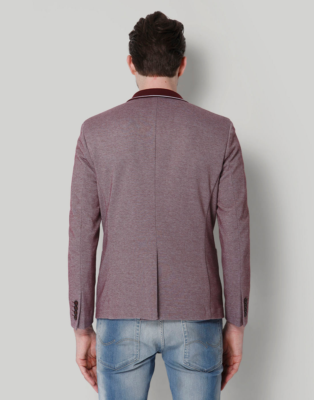 Burgundy Double Button Blazer