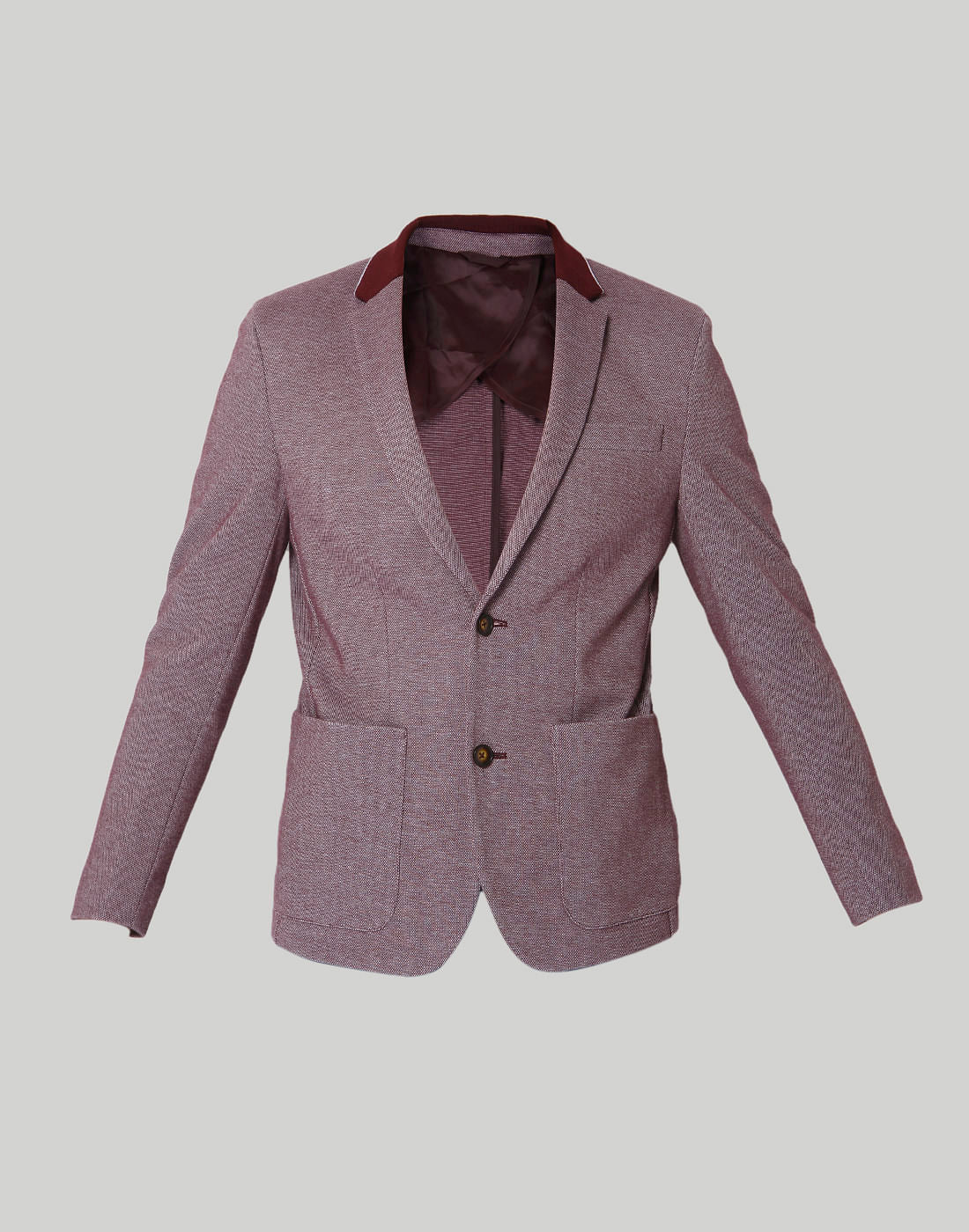 Burgundy Double Button Blazer