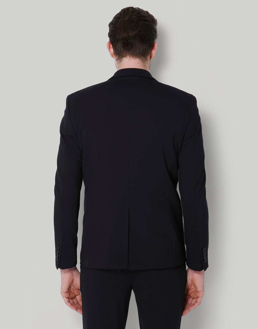 Black Double Button Slim Fit Blazer