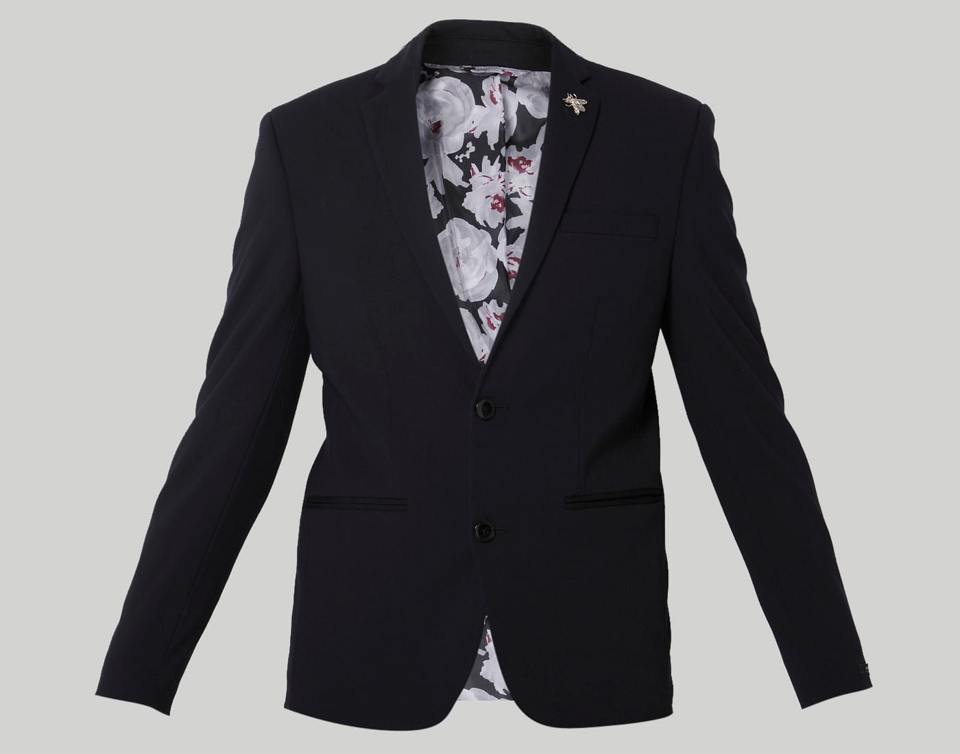 Black Double Button Slim Fit Blazer