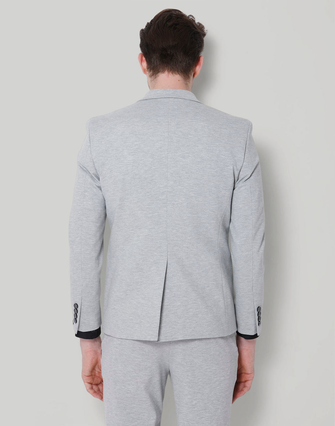 Light Grey Double Button Slim Fit Blazer