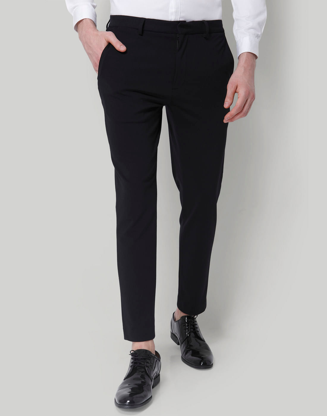 Black Slim Fit Trousers - 46