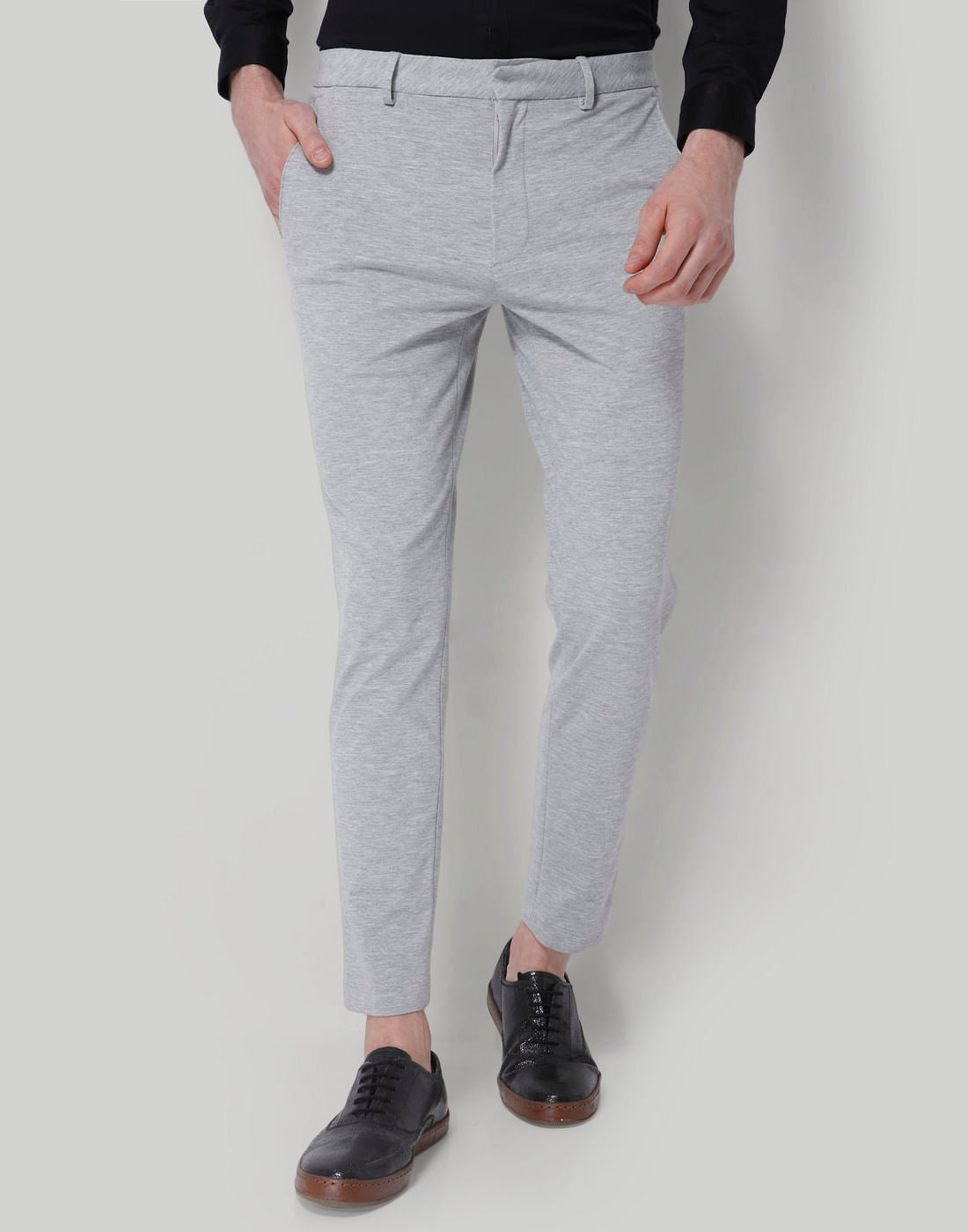 Light Grey Slim Fit Trousers - 46