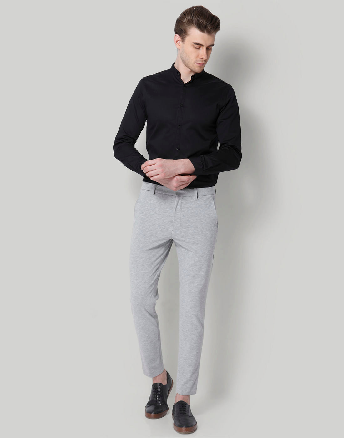 Light Grey Slim Fit Trousers