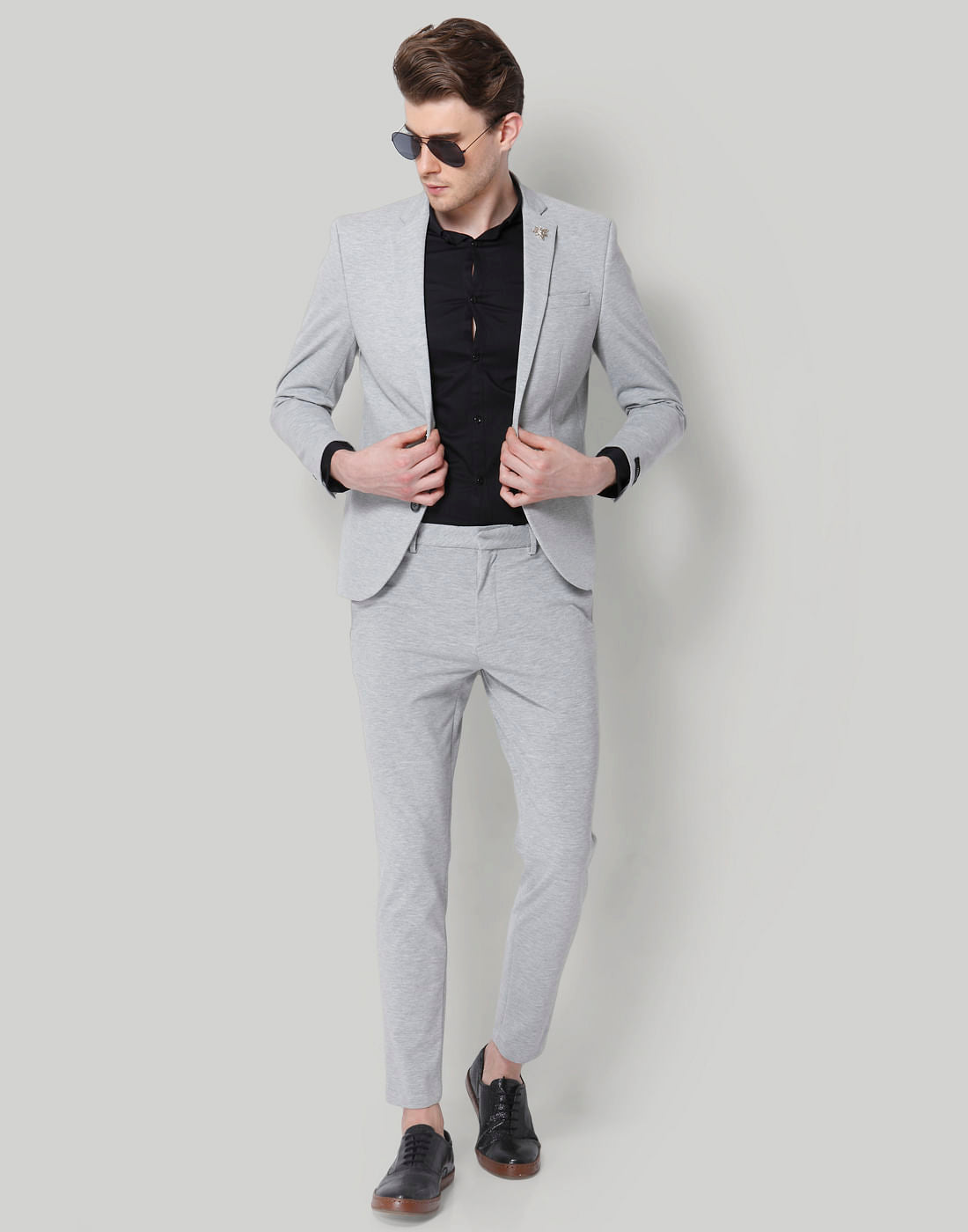 Light Grey Slim Fit Trousers