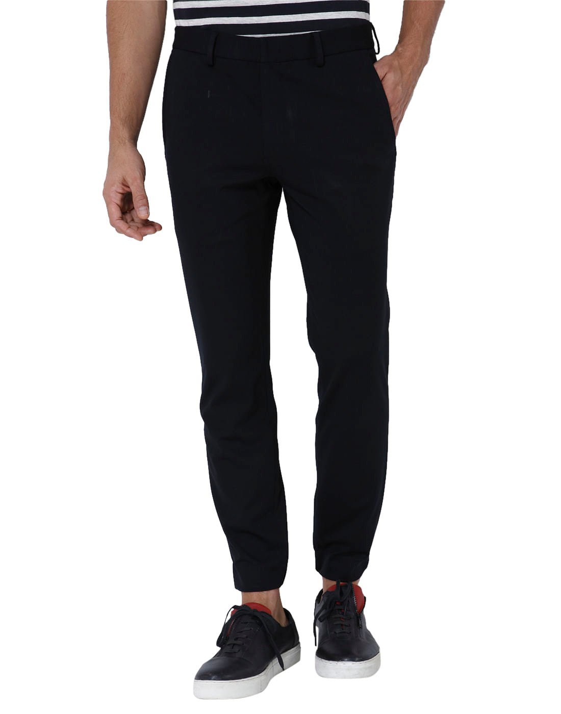Black Slim Fit Trousers - 46