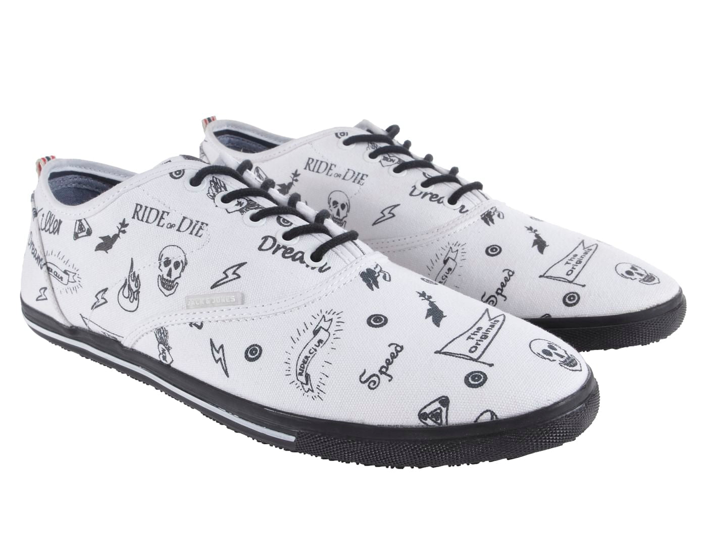White Graphic Print Sneakers