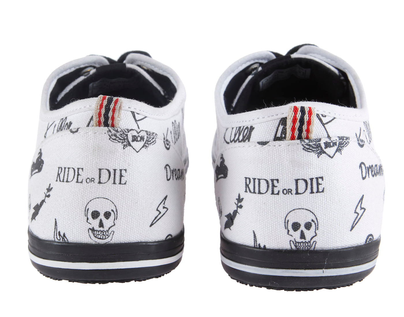 White Graphic Print Sneakers