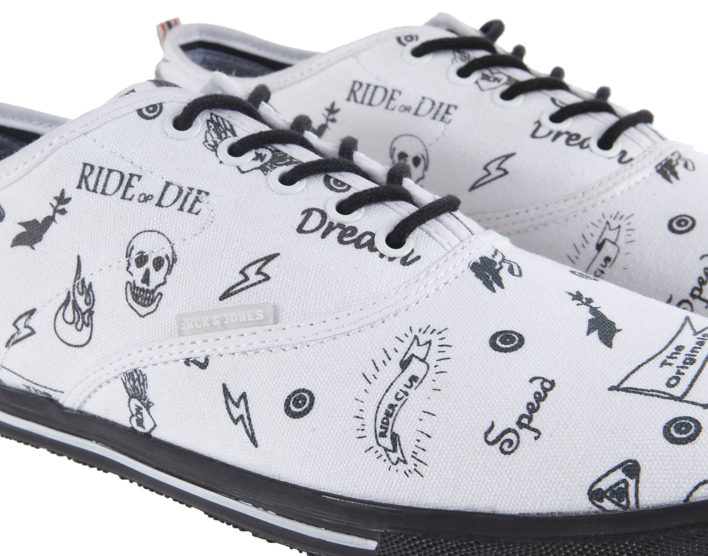 White Graphic Print Sneakers