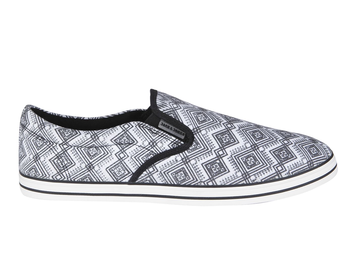 Dark Grey Aztec Print Slip Ons