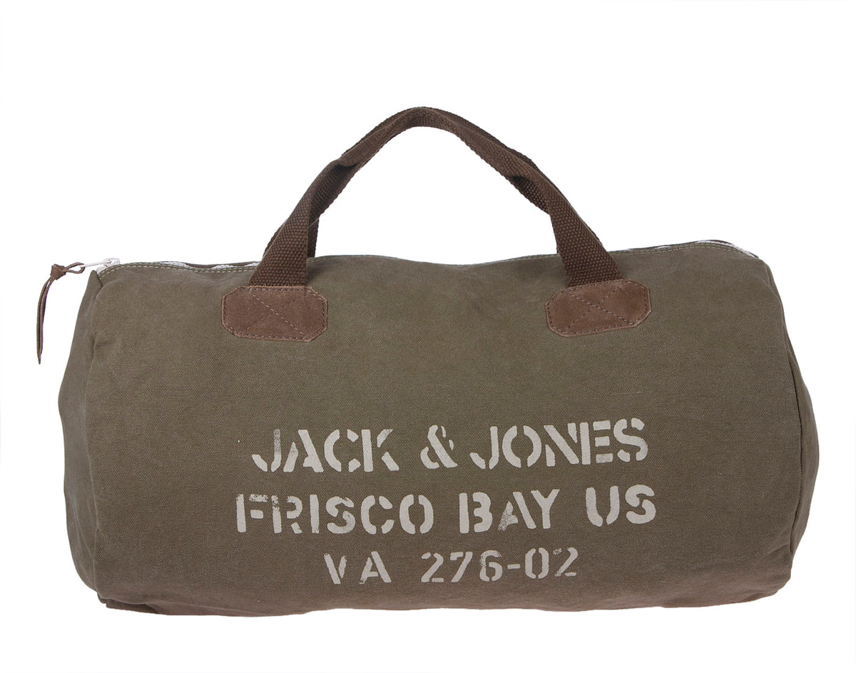 Olive Green Logo Print Duffle Bag - ONE