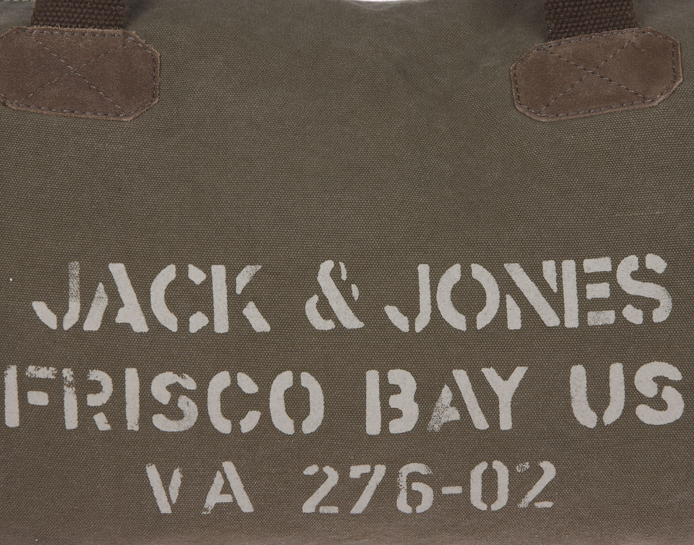 Olive Green Logo Print Duffle Bag