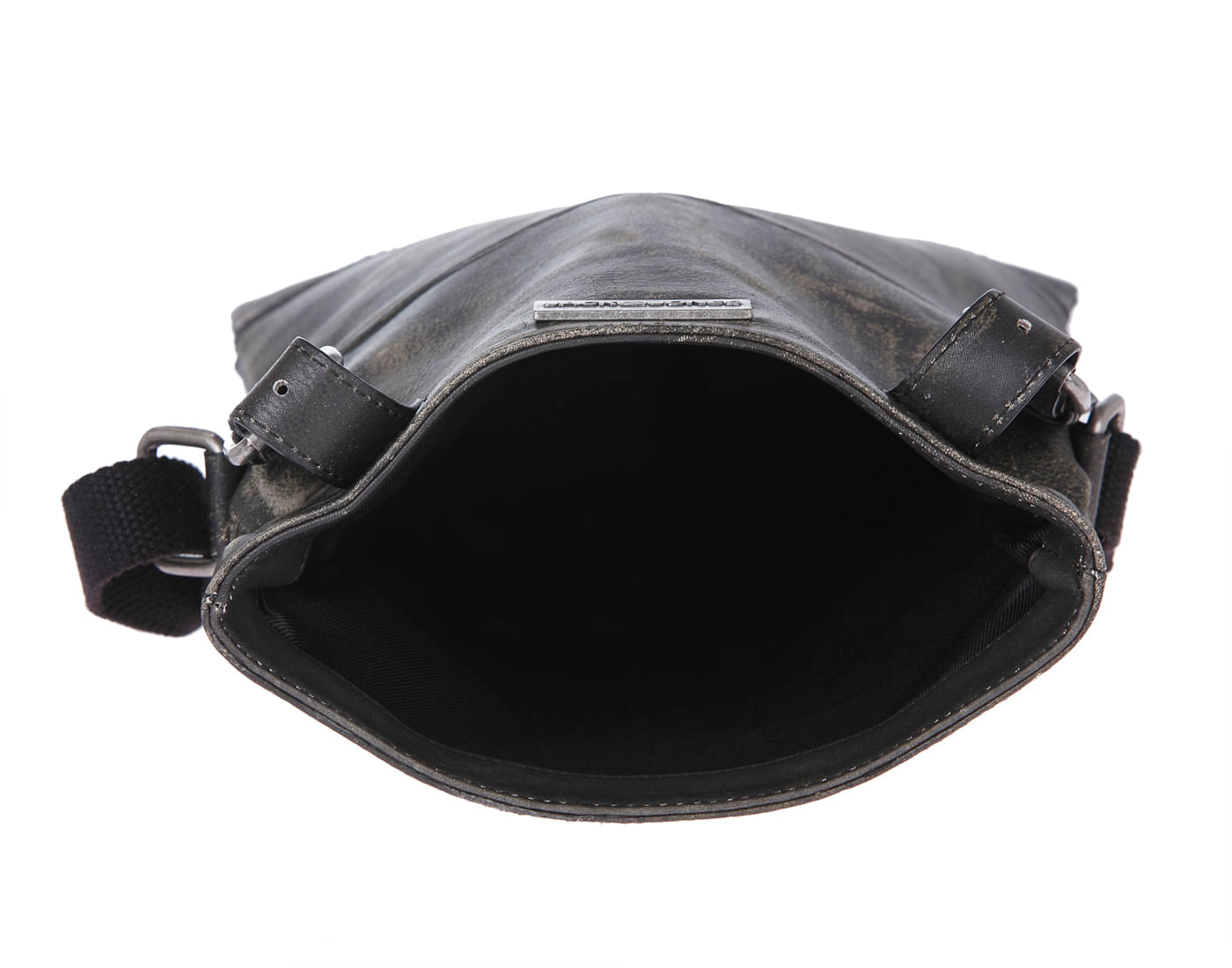 Black Leather Sling Bag