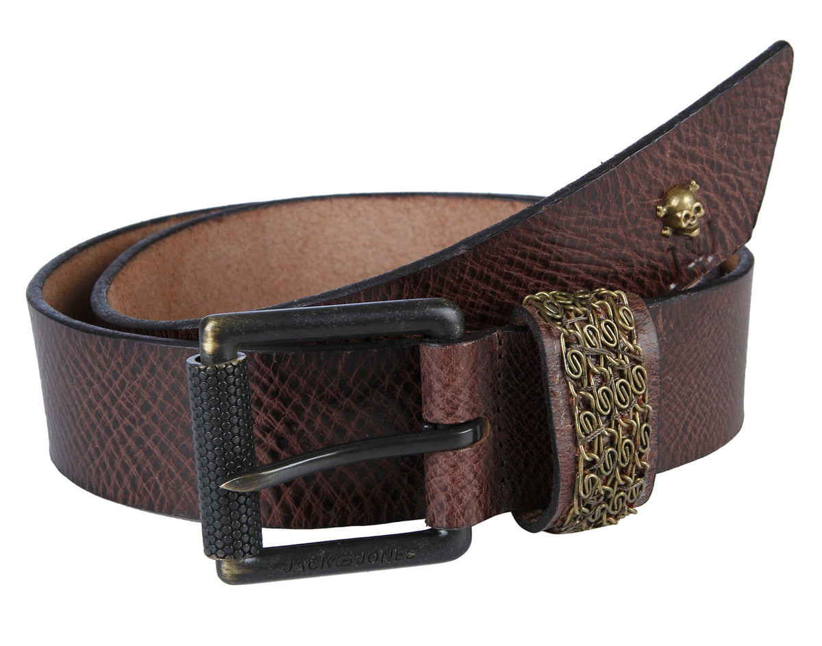 Brown Buckle Detail Belt - 32