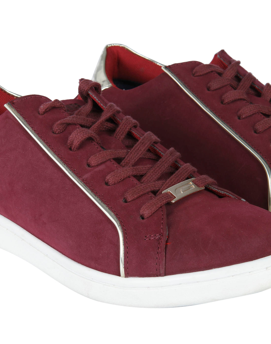 Maroon Lace Up Sneakers