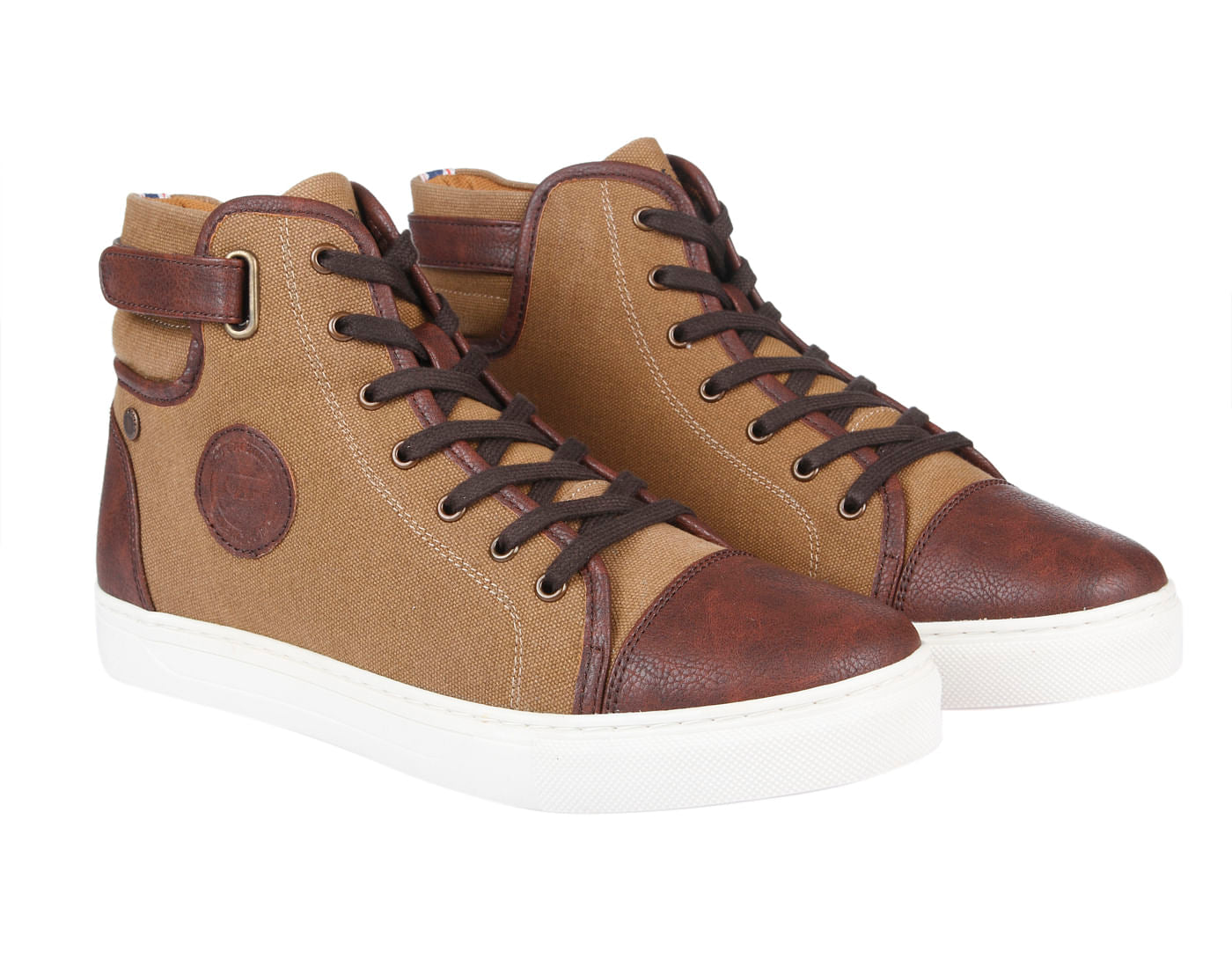 Brown Two Toned High Top Sneakers