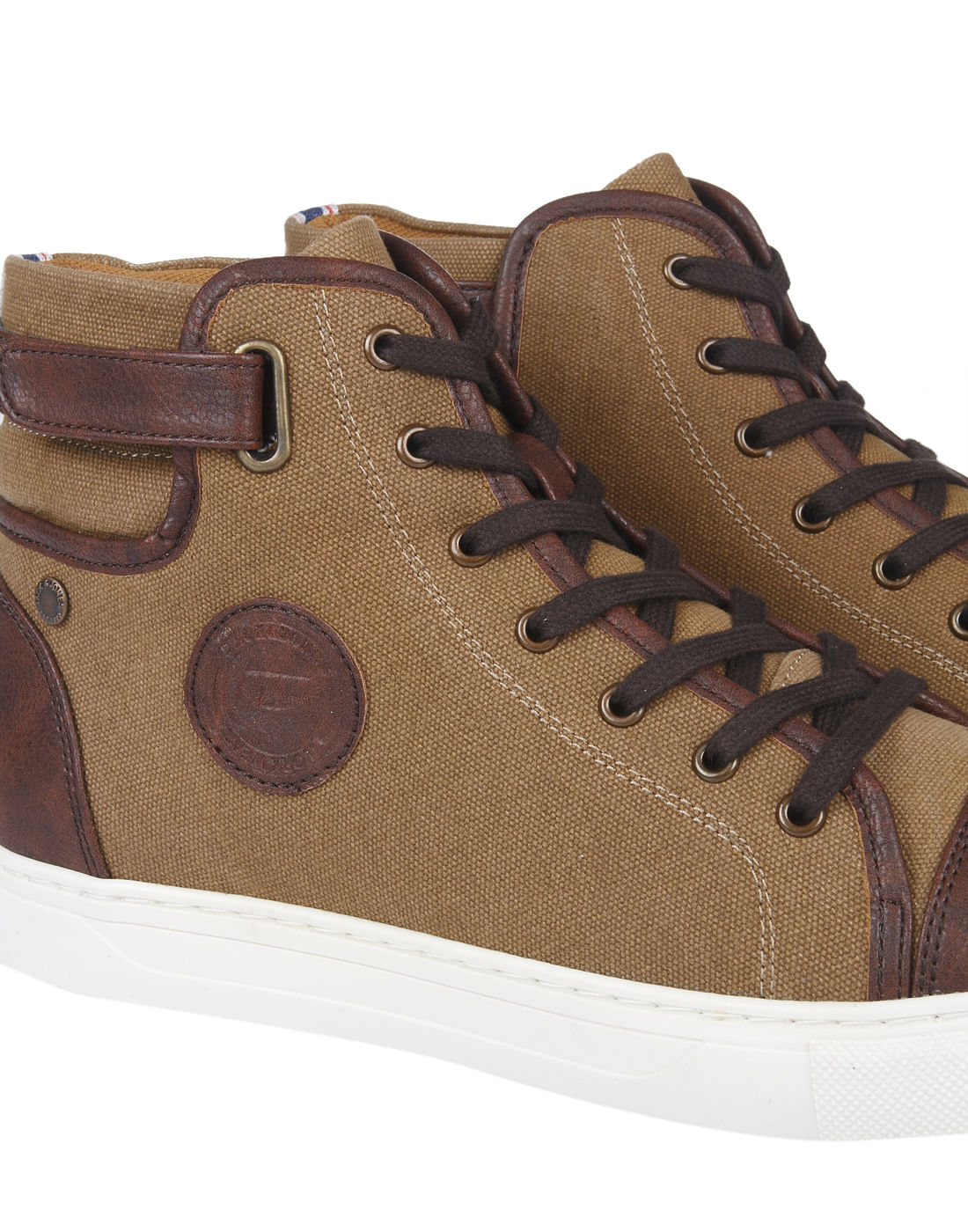 Brown Two Toned High Top Sneakers