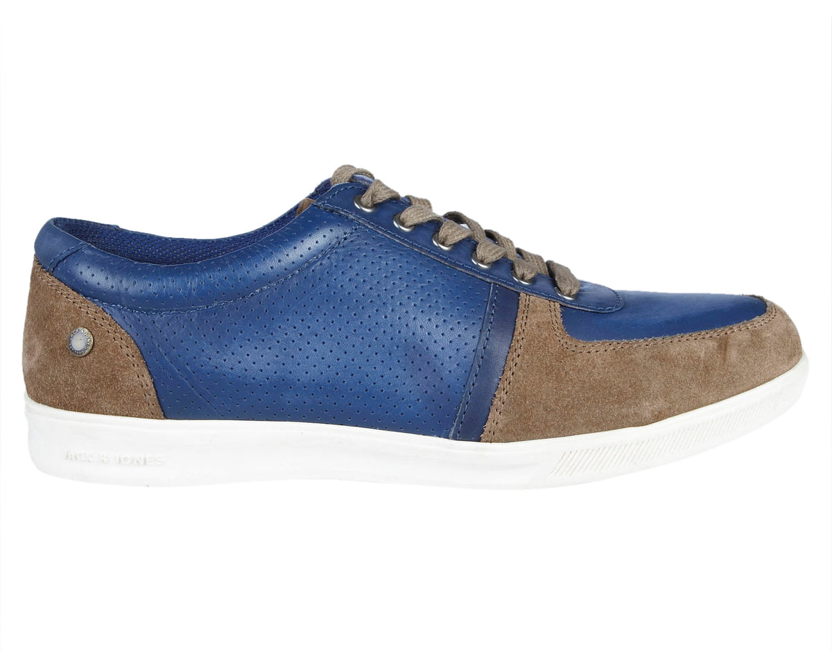 Blue Colourblocked Sand Leather Sneakers - 6