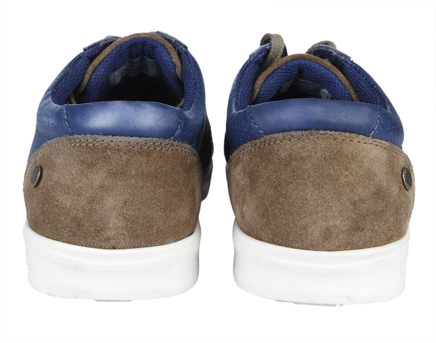 Blue Colourblocked Sand Leather Sneakers