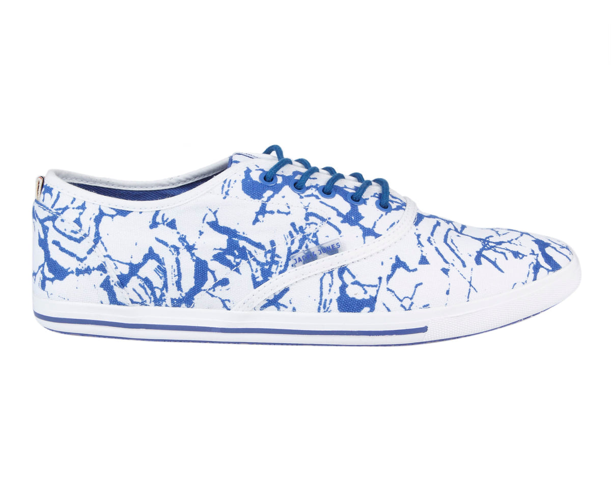 Blue & White All Over Print Sneakers - 6