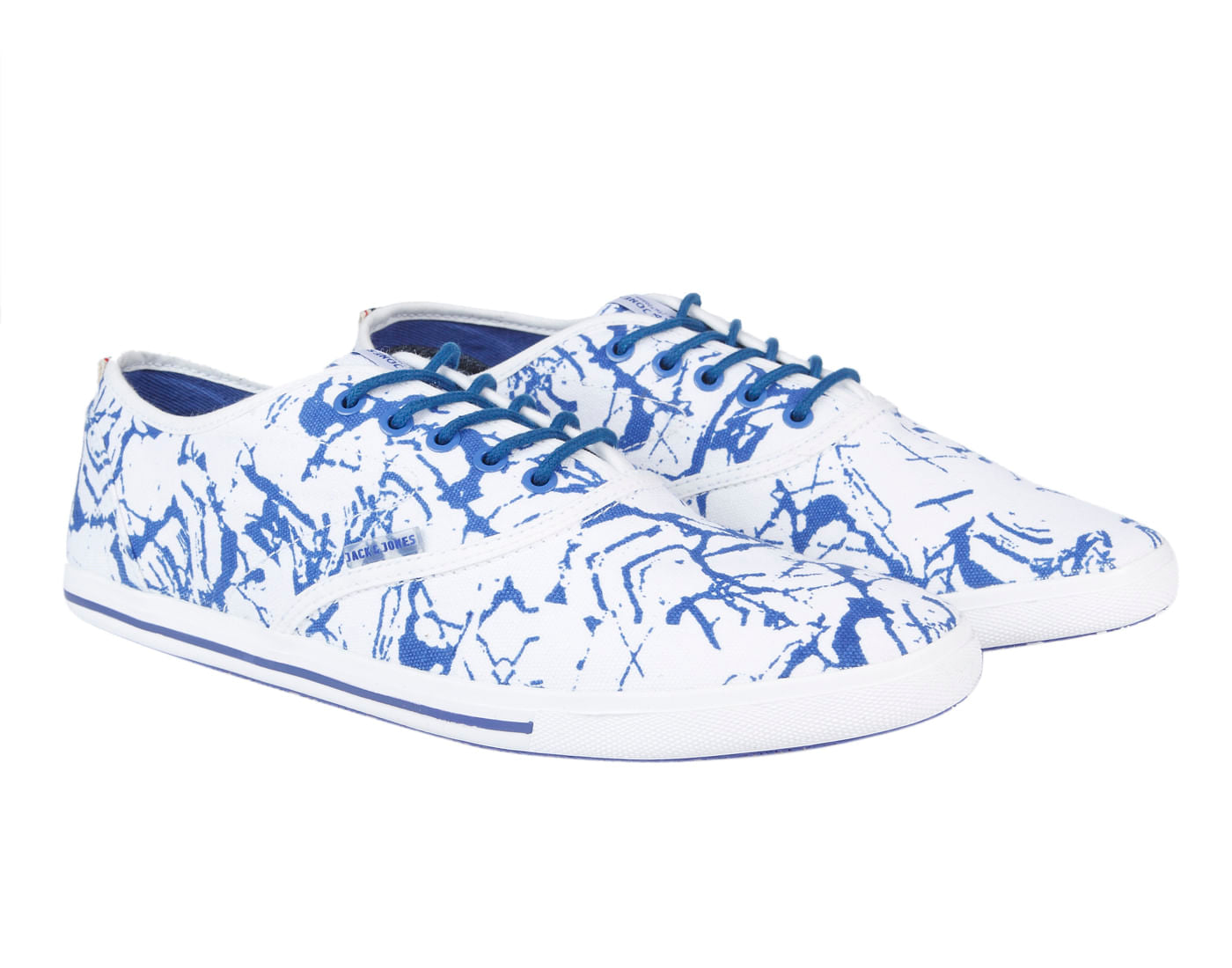 Blue & White All Over Print Sneakers