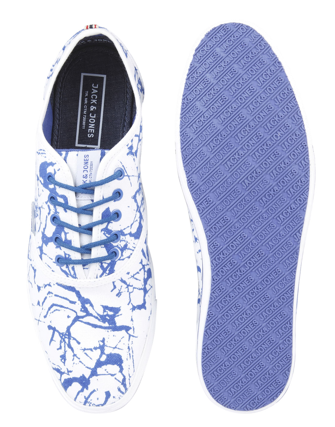 Blue & White All Over Print Sneakers