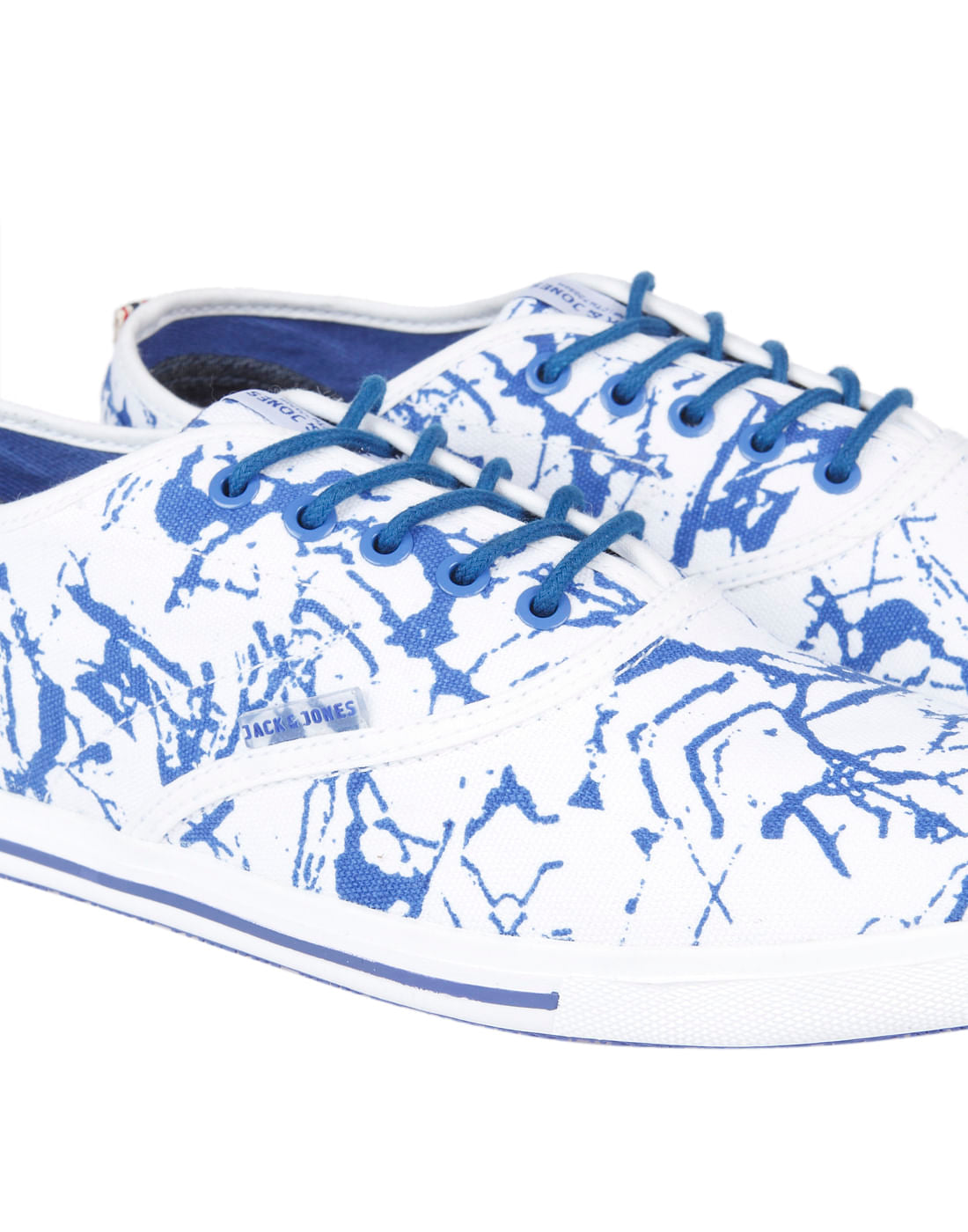 Blue & White All Over Print Sneakers