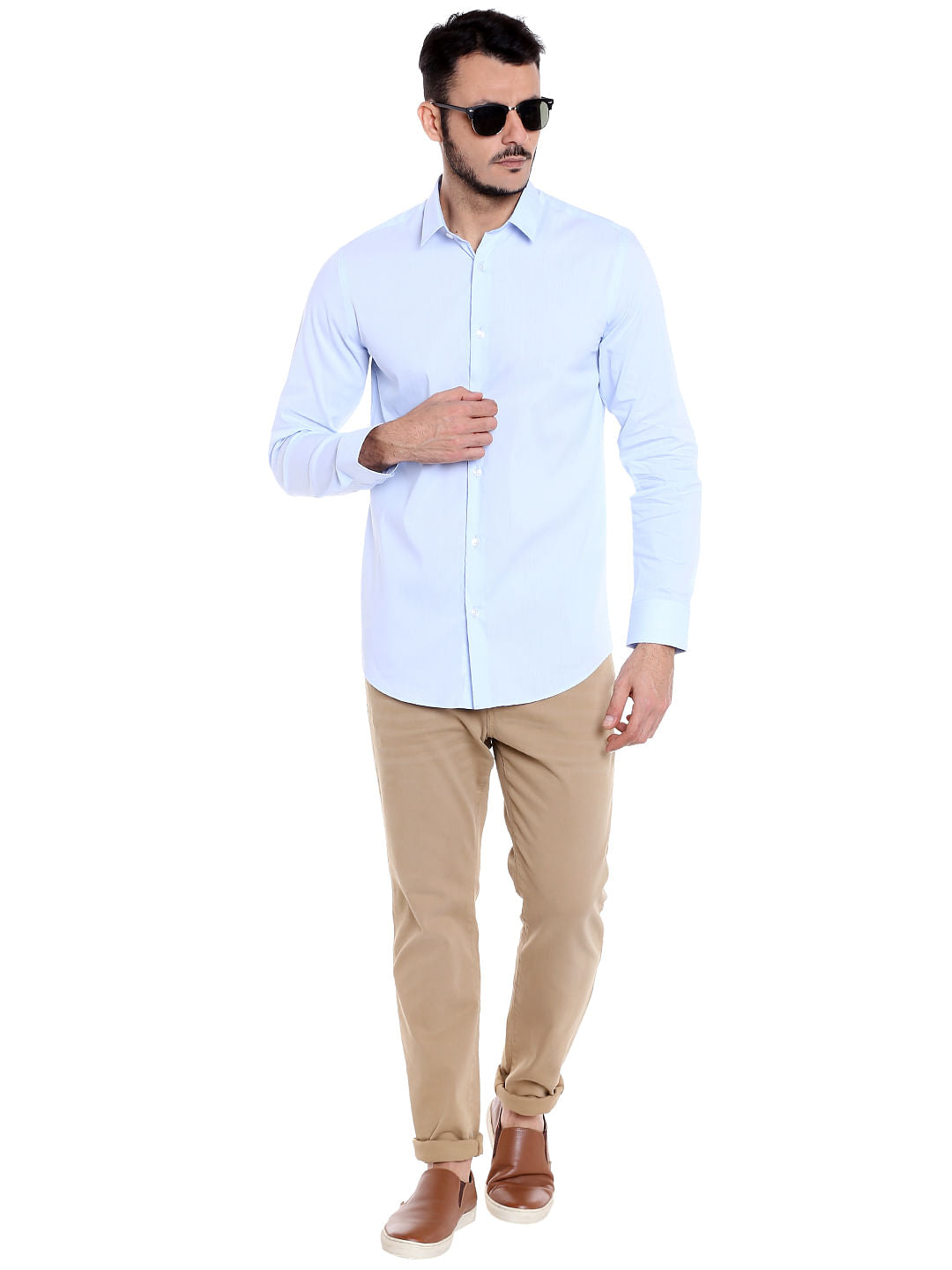 Light Blue Full Sleeves Shirt - S