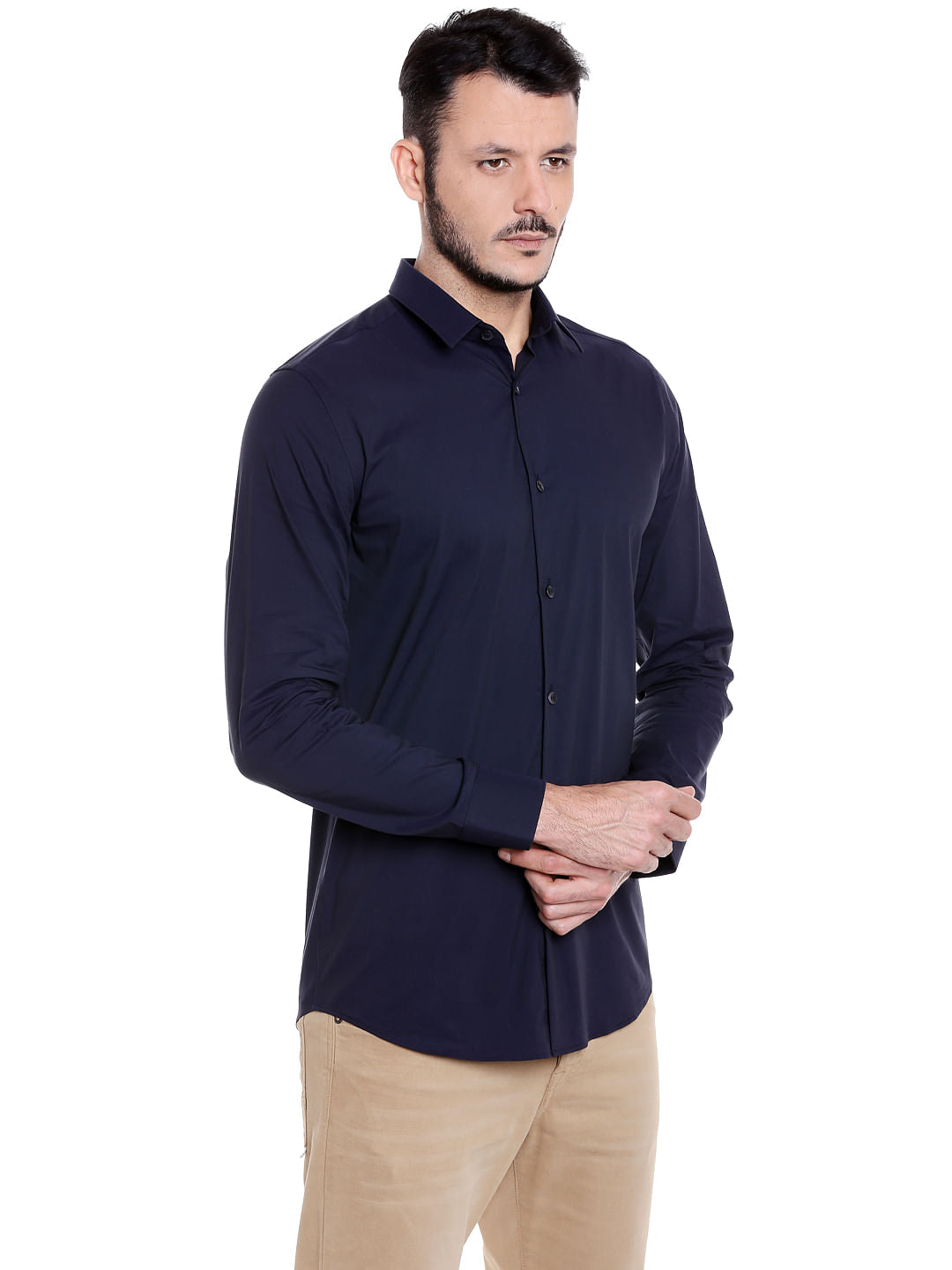 Navy Blue Full Sleeves Shirt