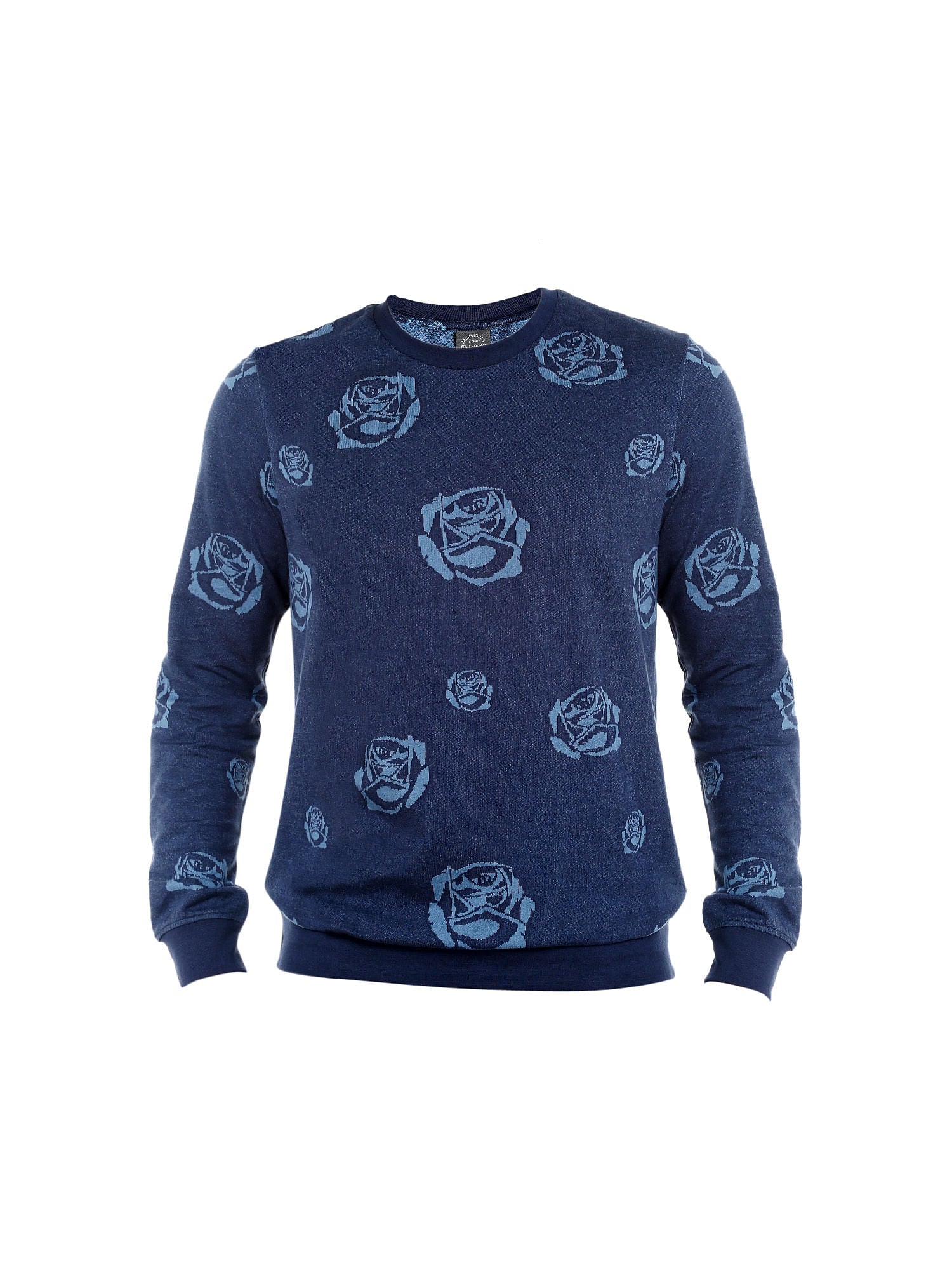Blue Rose Print Sweatshirt