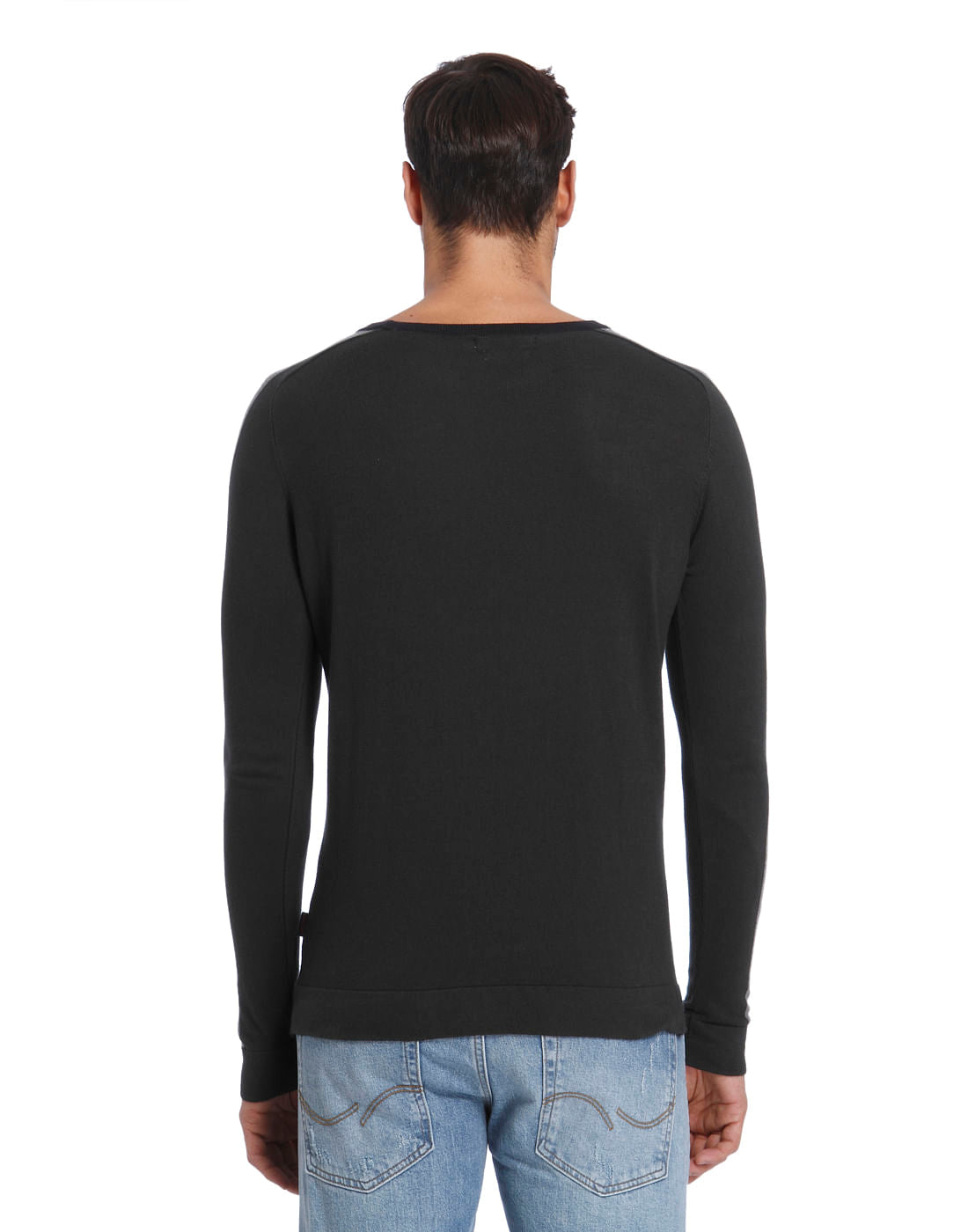 Black Colourblocked Pullover